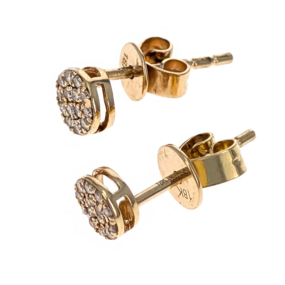 Bony Levy 18K Yellow Gold Diamond Pave Stud Earrings - Image 2