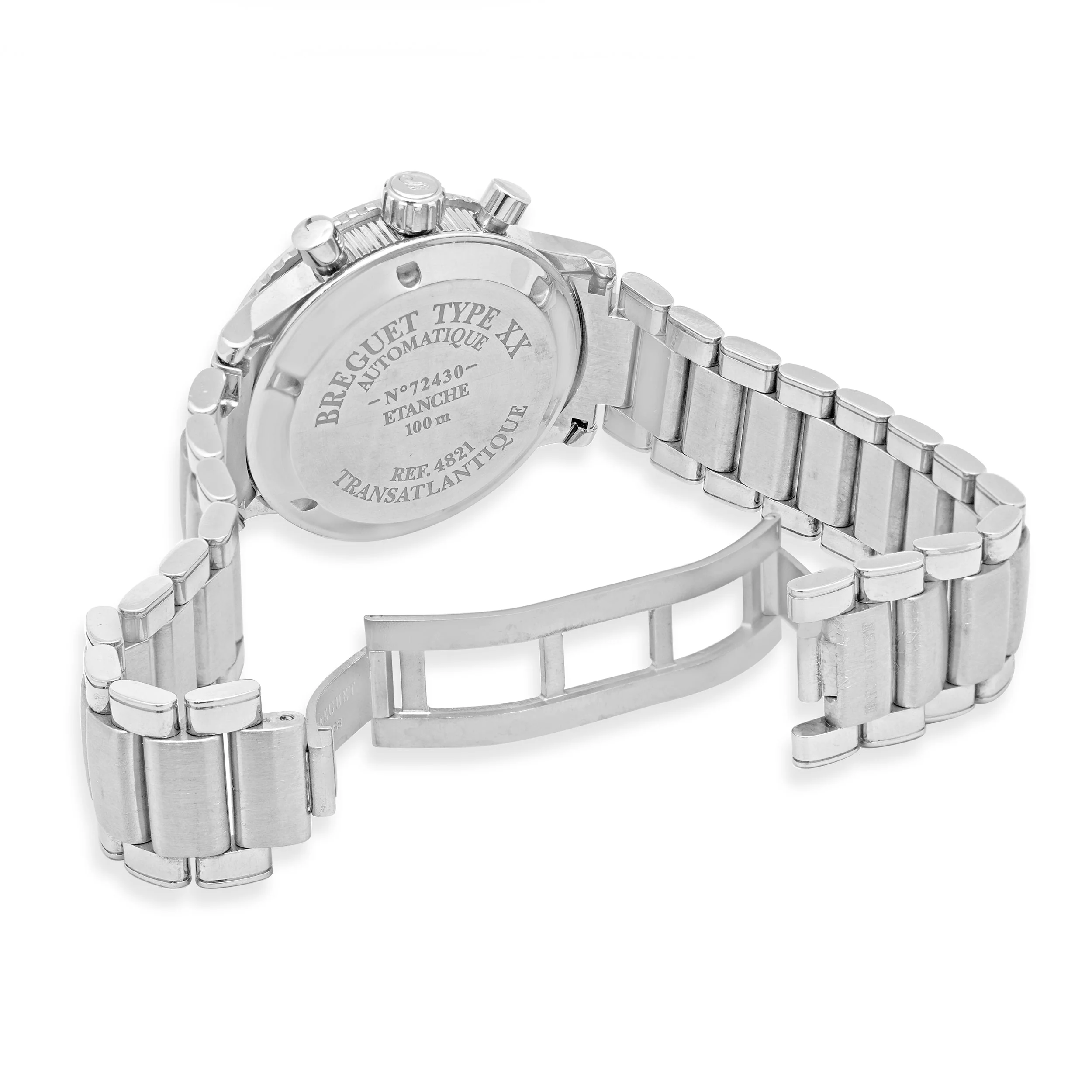 Breguet Stainless Steel Transatlantique Type XX Chronograph 33mm Blue Mother of Pearl - Image 4
