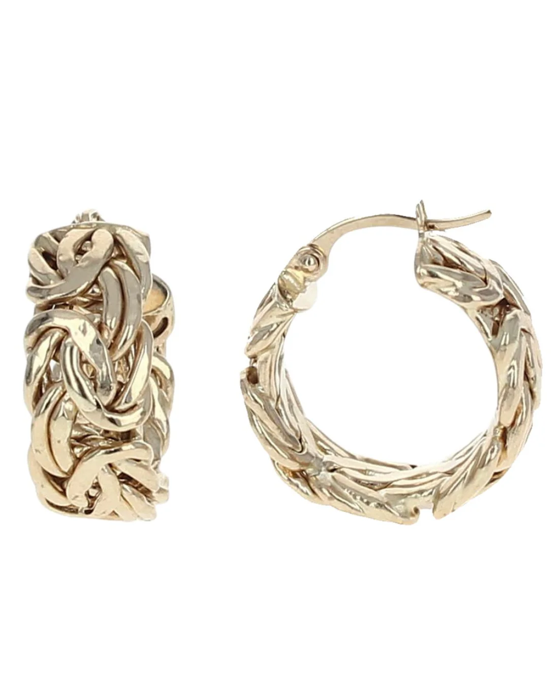 Byzantine Huuggie Earrings on Gold - Image 2