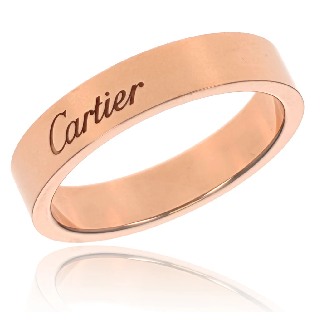 C de Cartier 18K Rose Gold Wedding Band 4mm