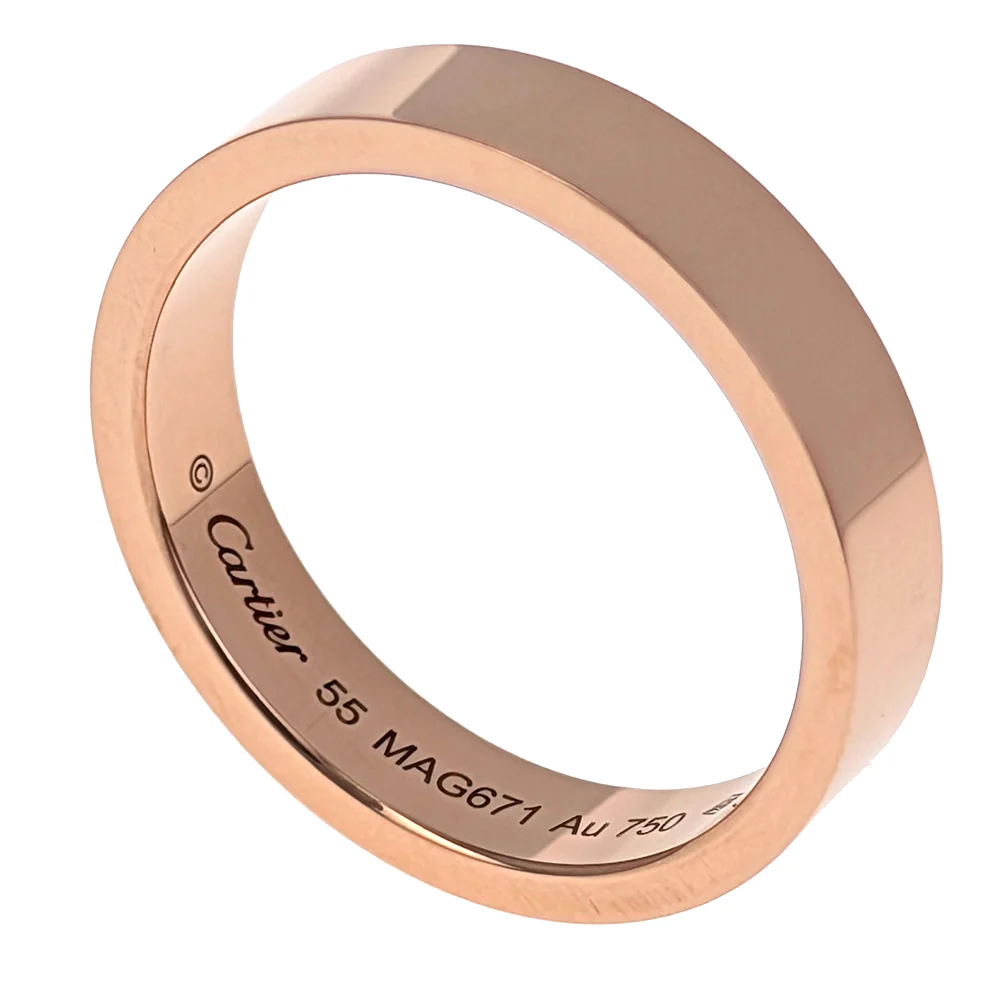 C de Cartier 18K Rose Gold Wedding Band 4mm - Image 2