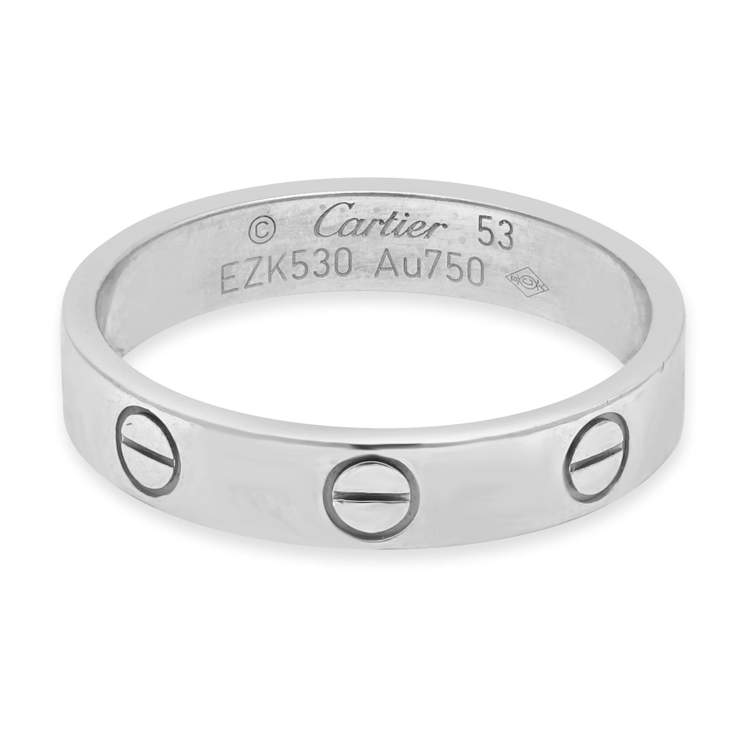 Cartier 18 Karat White Gold Love Ring