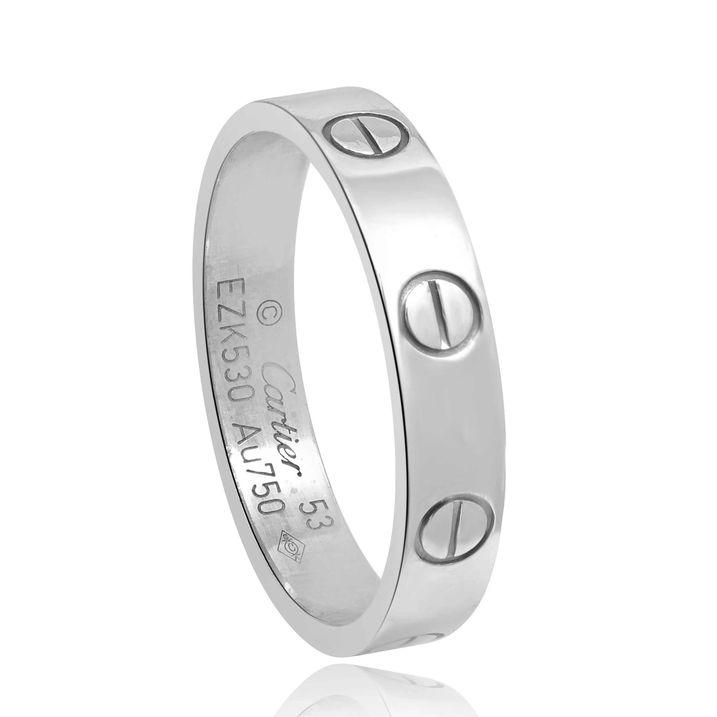 Cartier 18 Karat White Gold Love Ring - Image 3