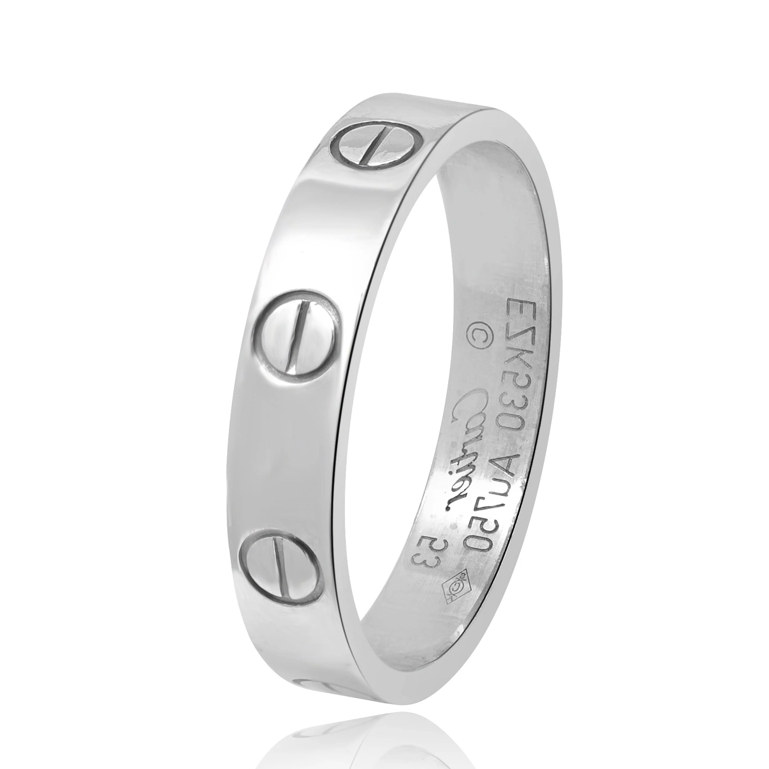 Cartier 18 Karat White Gold Love Ring - Image 4