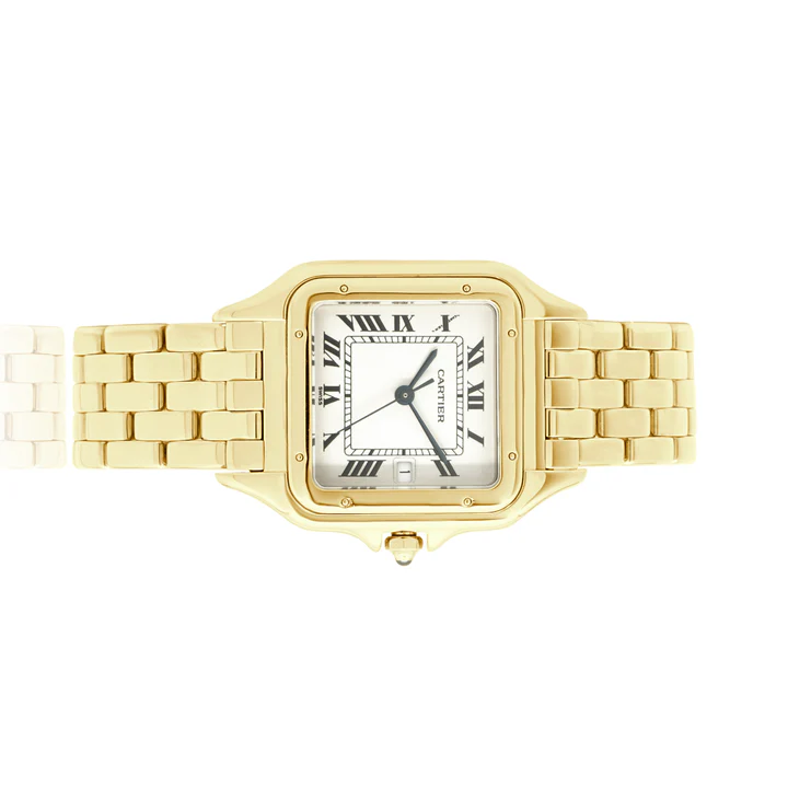Cartier 18K Yellow Gold Panthere de Cartier Medium 29mm - Silvered Roman Dial - Image 2