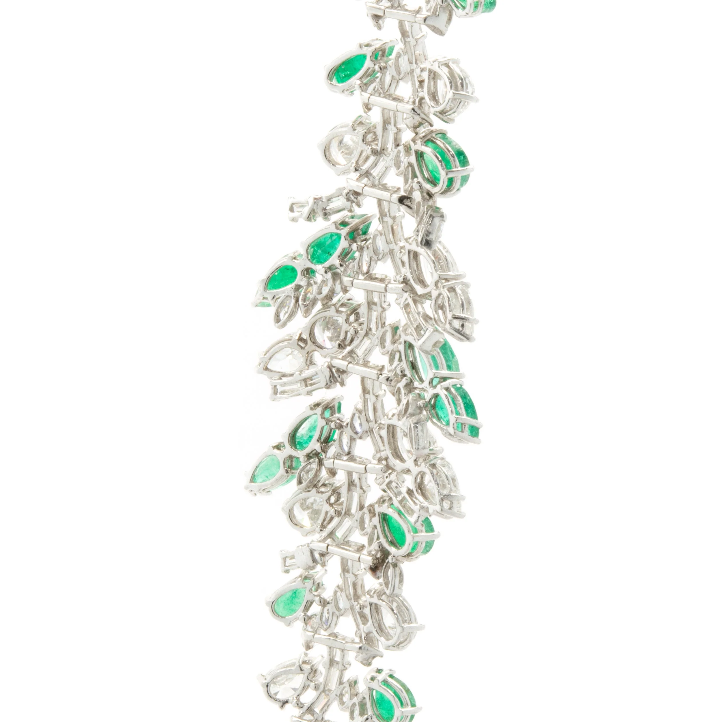 Cartier Platinum Vintage Diamond and Emerald Bracelet - Image 3