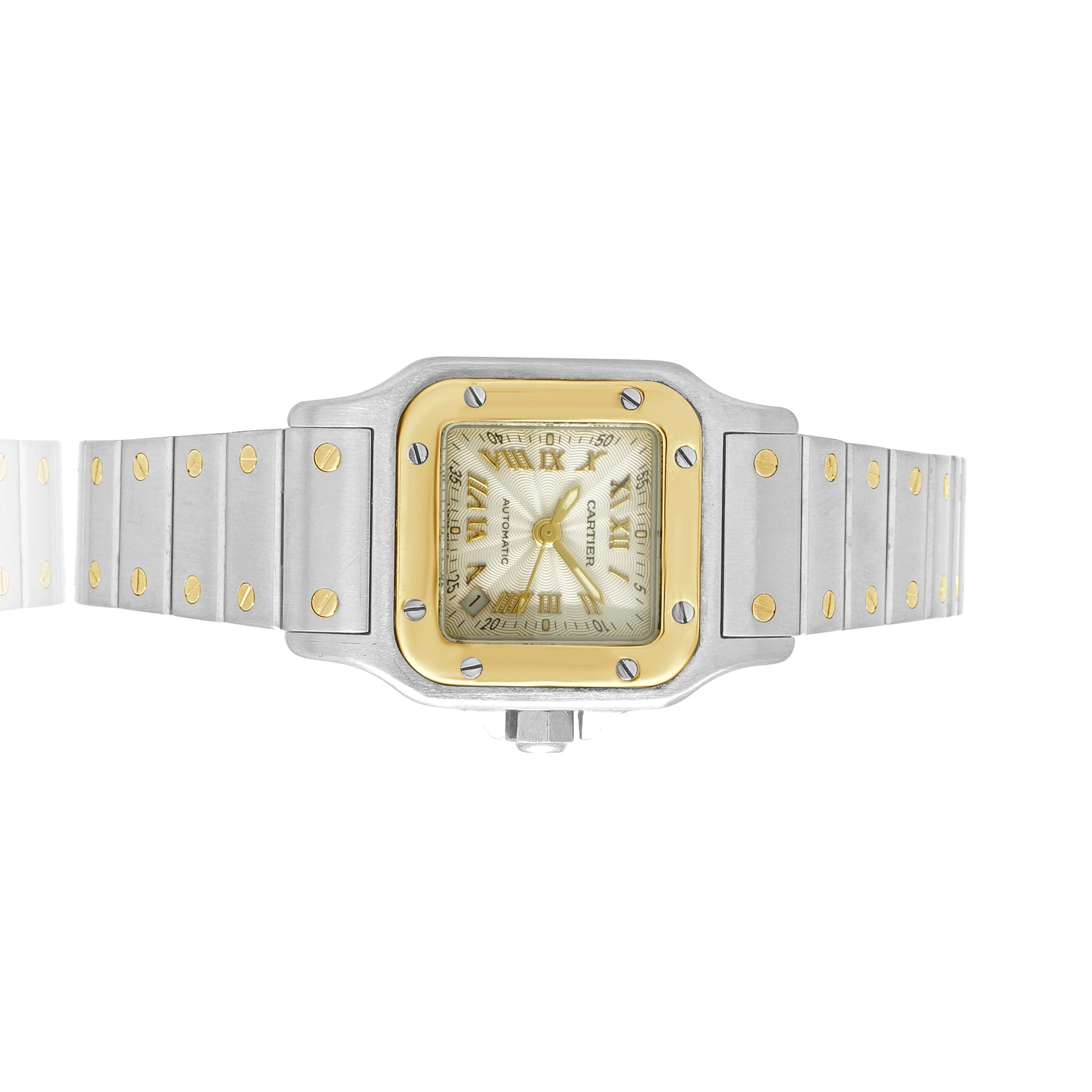 Cartier Stainless Steel and 18 Karat Yellow Gold Santos Galbee 24mm - Image 2