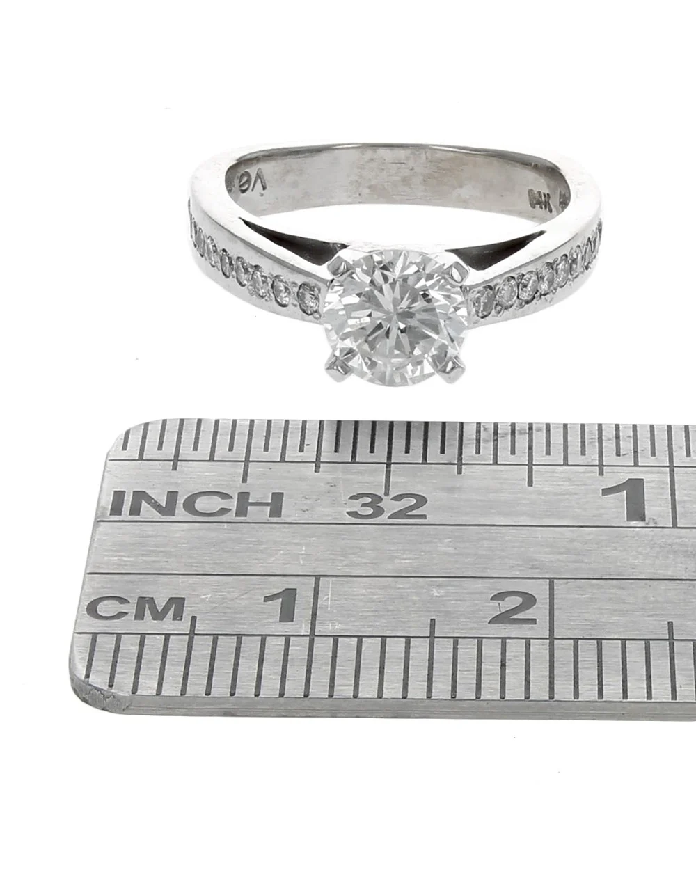Cathedral Style Euro Shank Diamond Engagement Ring in White Gold - Image 3