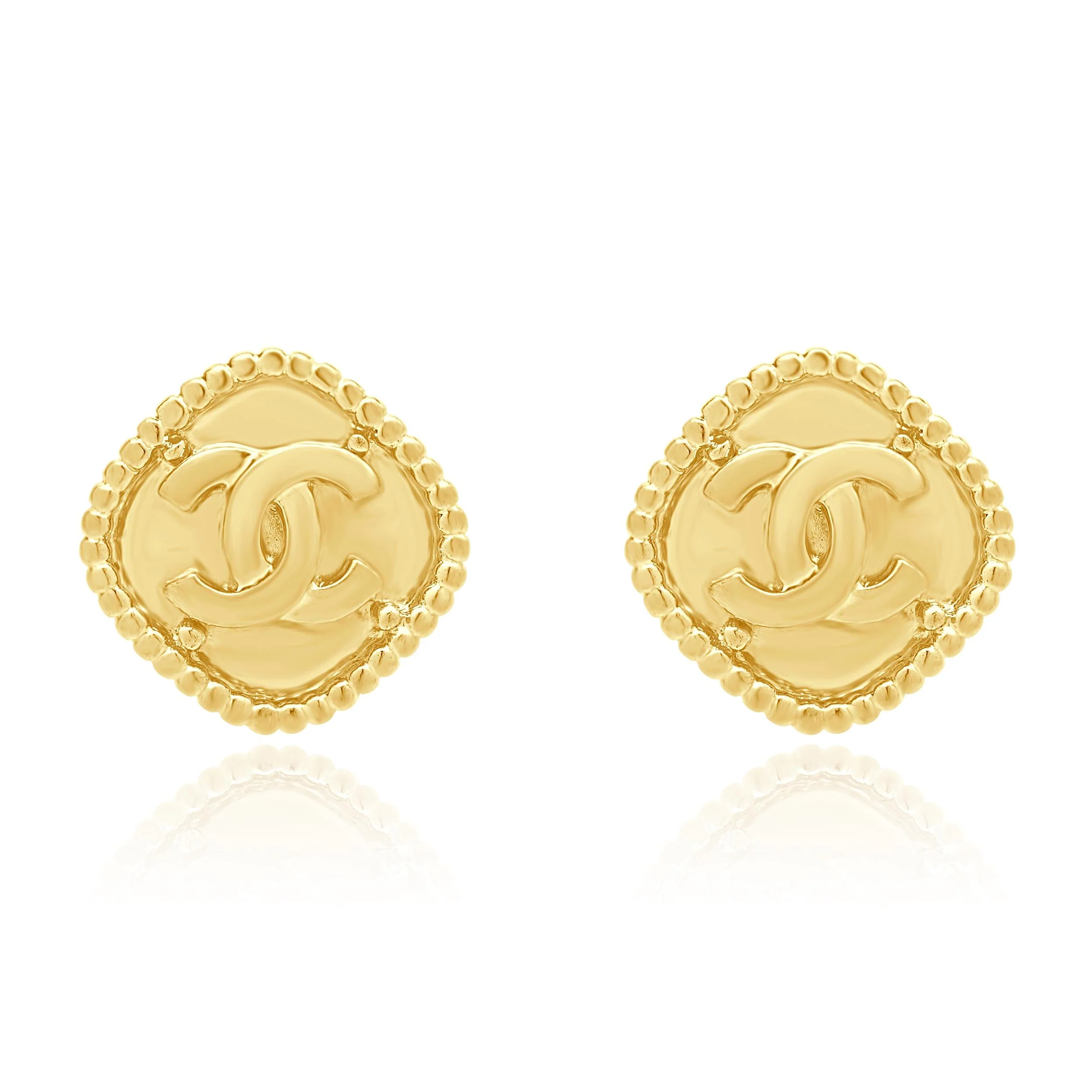Chanel Gold Plated CC Clip On Earrings