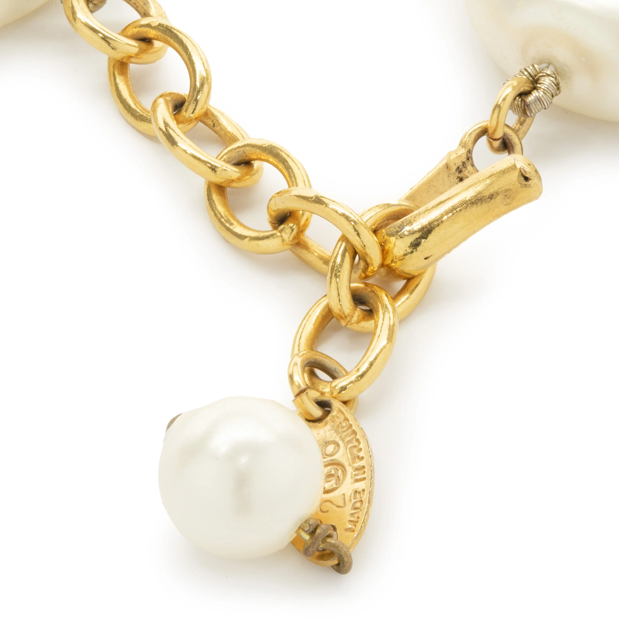 Chanel Pancake Pearl Necklace with Pearl Lariat - Image 4