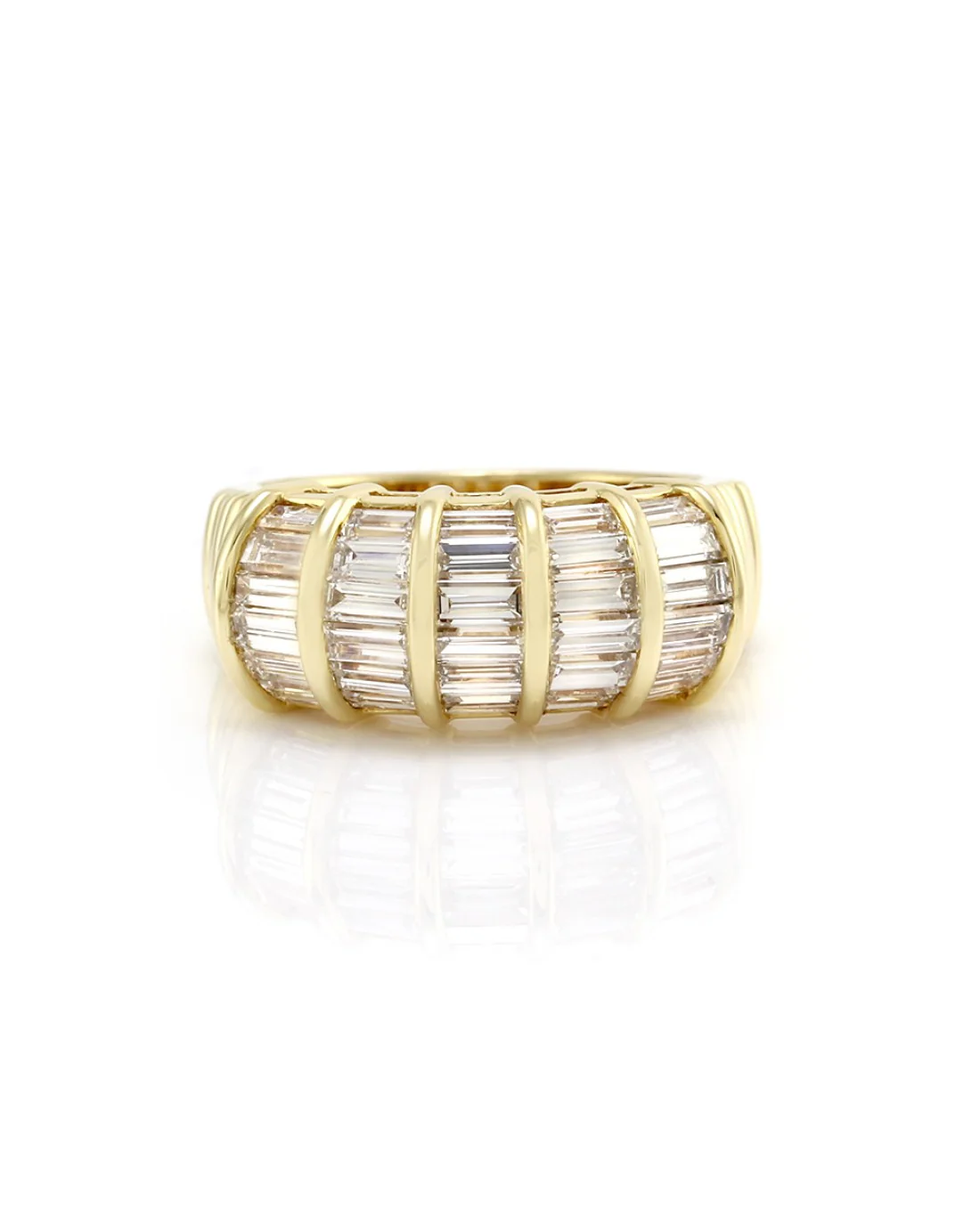 Channel Set Baguette Diamond Band in 18K Yellow Gold - Image 2