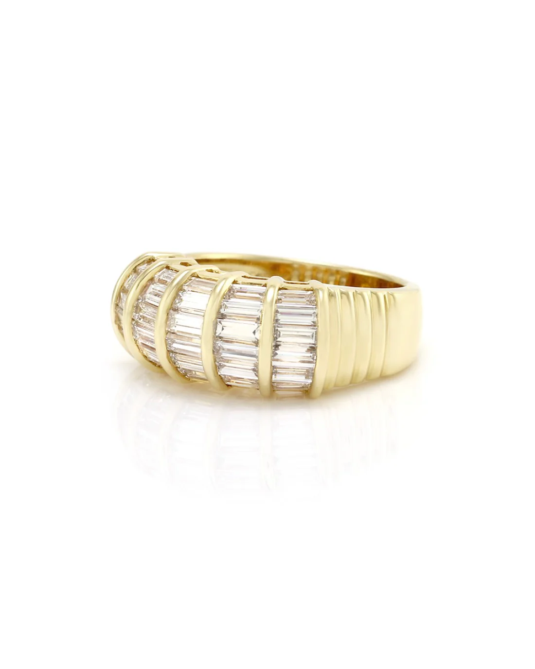 Channel Set Baguette Diamond Band in 18K Yellow Gold - Image 3