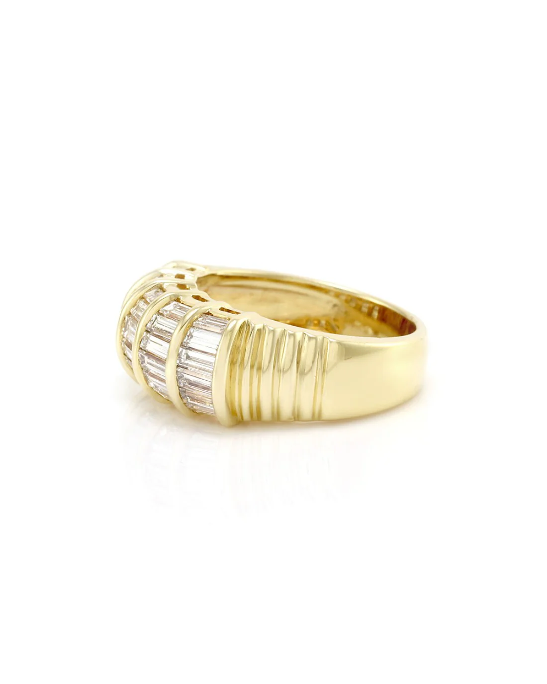 Channel Set Baguette Diamond Band in 18K Yellow Gold - Image 4
