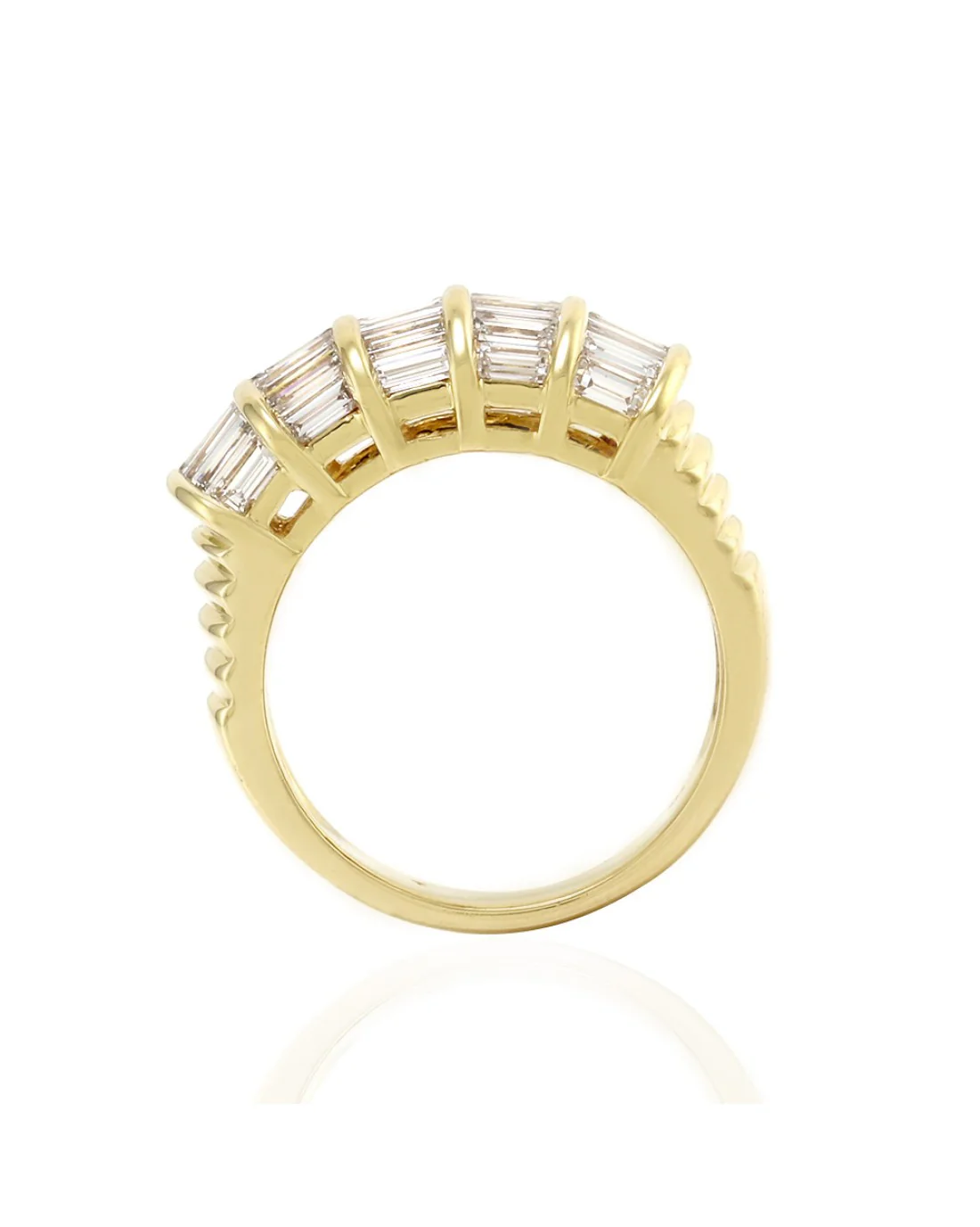 Channel Set Baguette Diamond Band in 18K Yellow Gold - Image 5
