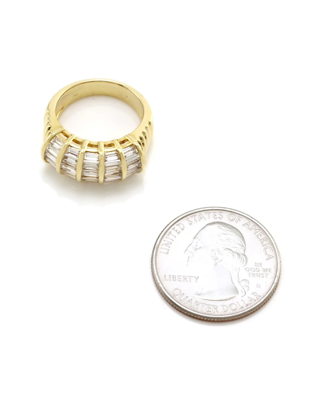 Channel Set Baguette Diamond Band in 18K Yellow Gold - Image 7