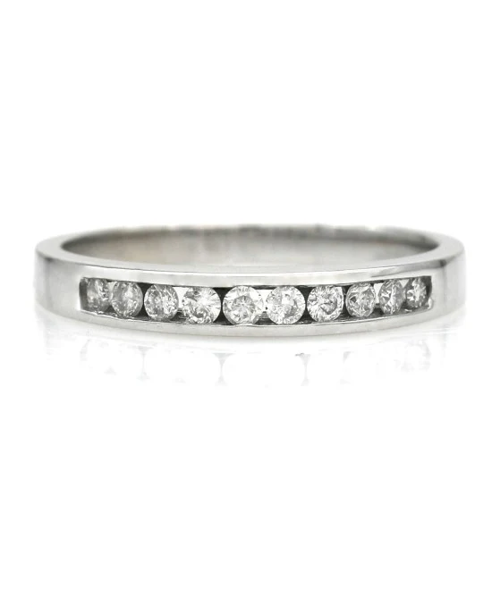 Channel Set Diamond Band in White Gold
