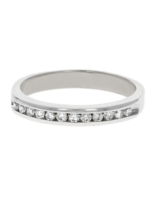 Channel Set Diamond Band in White Gold - Image 2