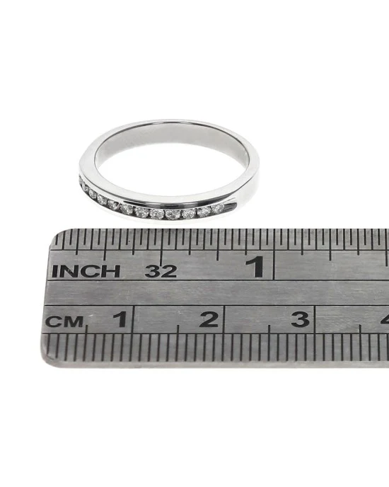 Channel Set Diamond Band in White Gold - Image 3