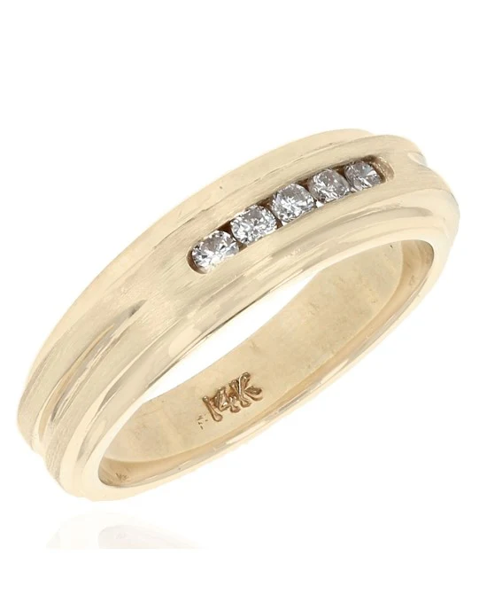 Channel Set Diamond Band in Yellow Gold