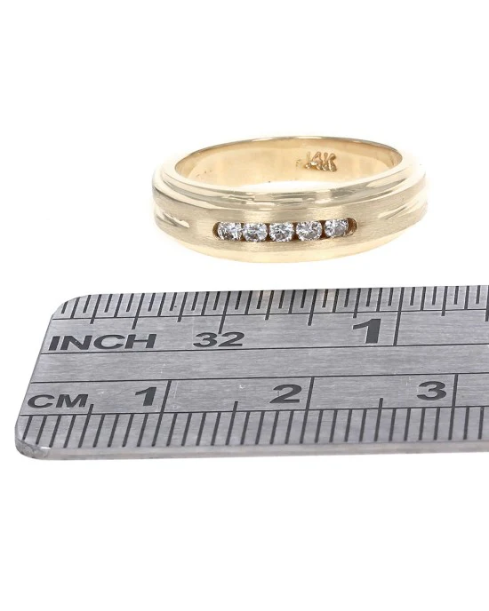 Channel Set Diamond Band in Yellow Gold - Image 3