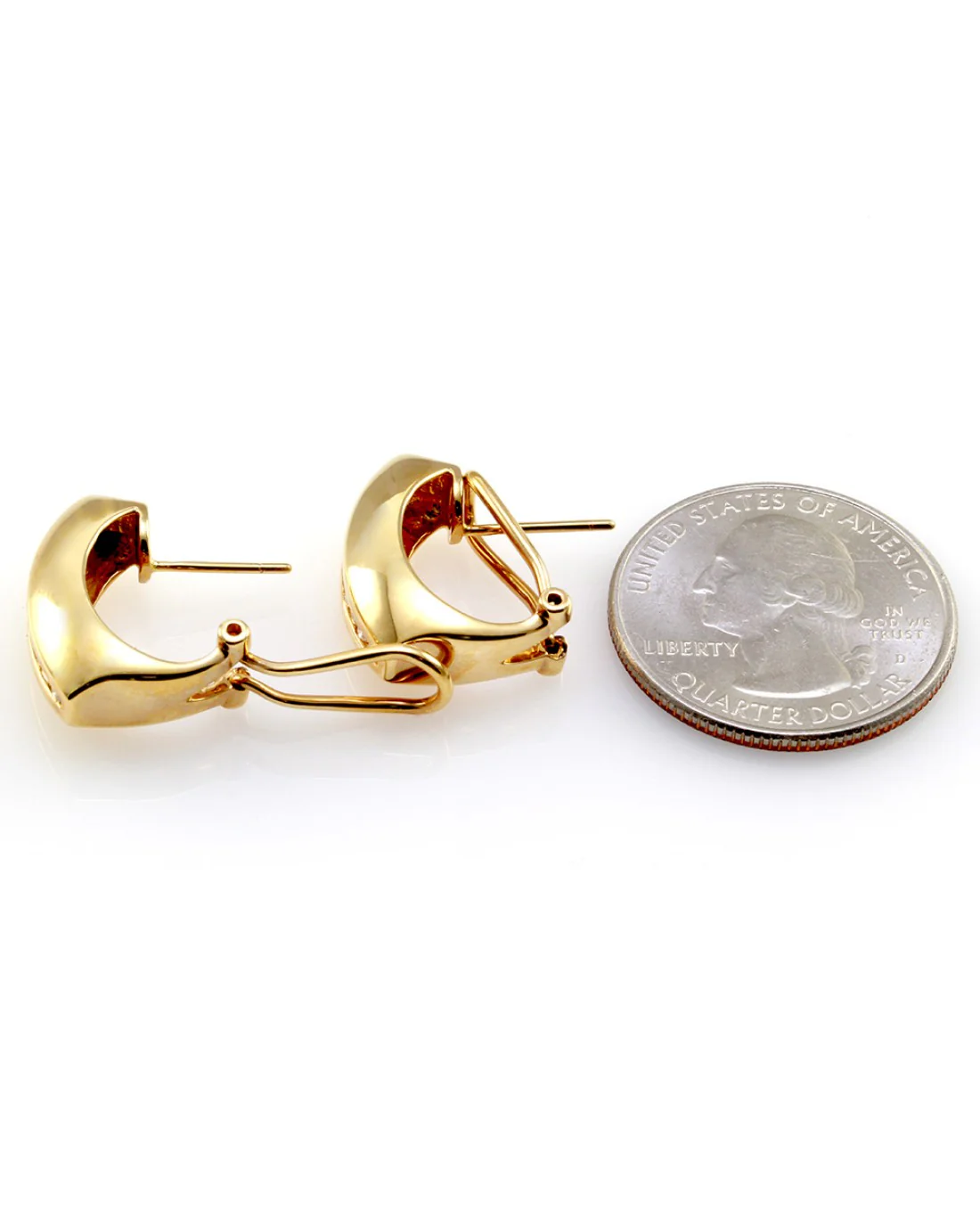 Channel Set Diamond Bar Earrings in 14K Yellow Gold - Image 4