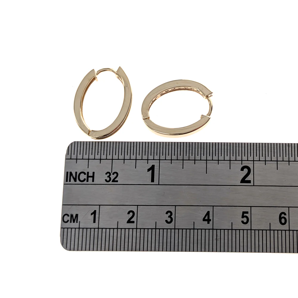 Channel Set Diamond Hoop Earrings in Yellow Gold - Image 3