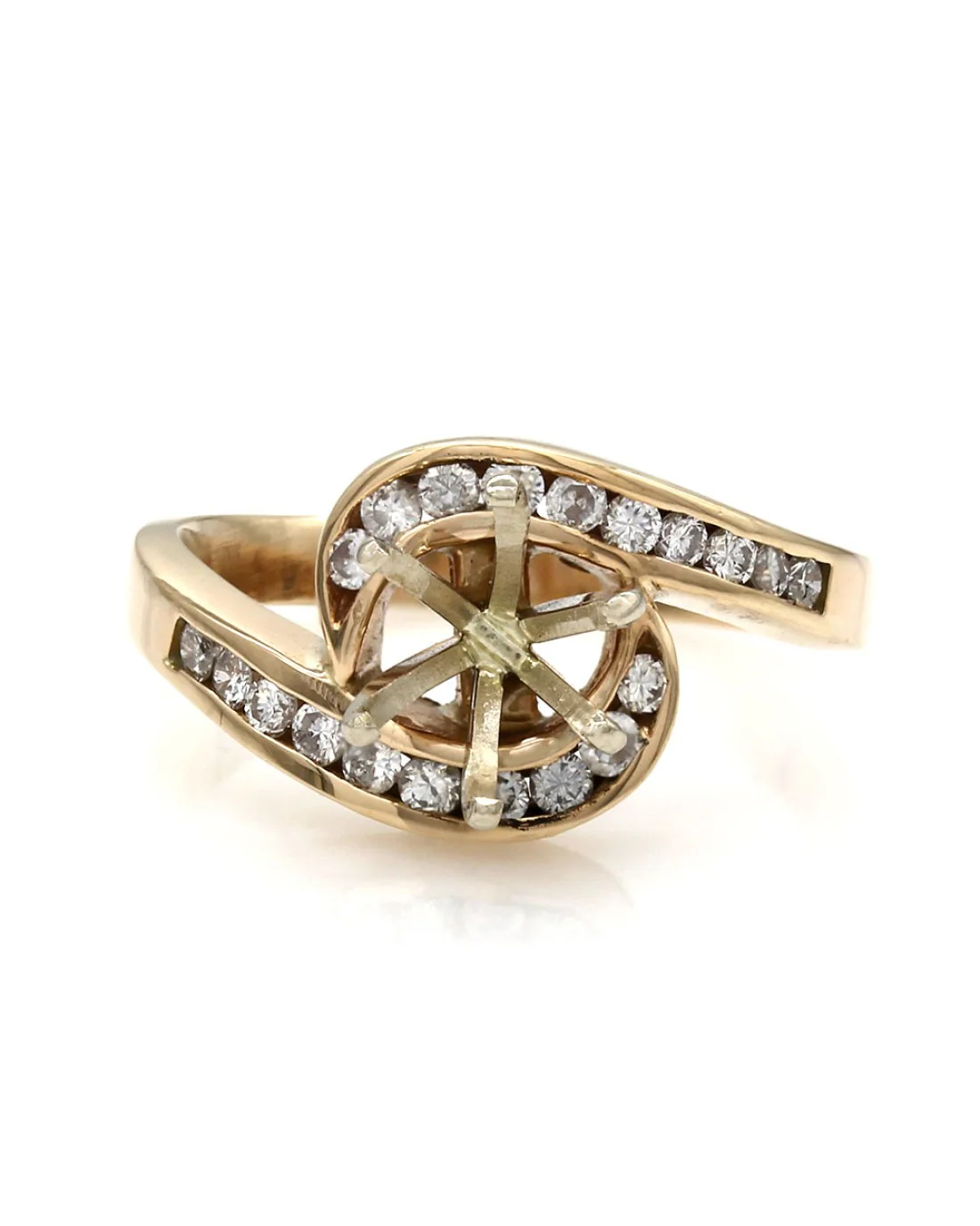 Channel Set Diamond Mounting in Gold - Image 2