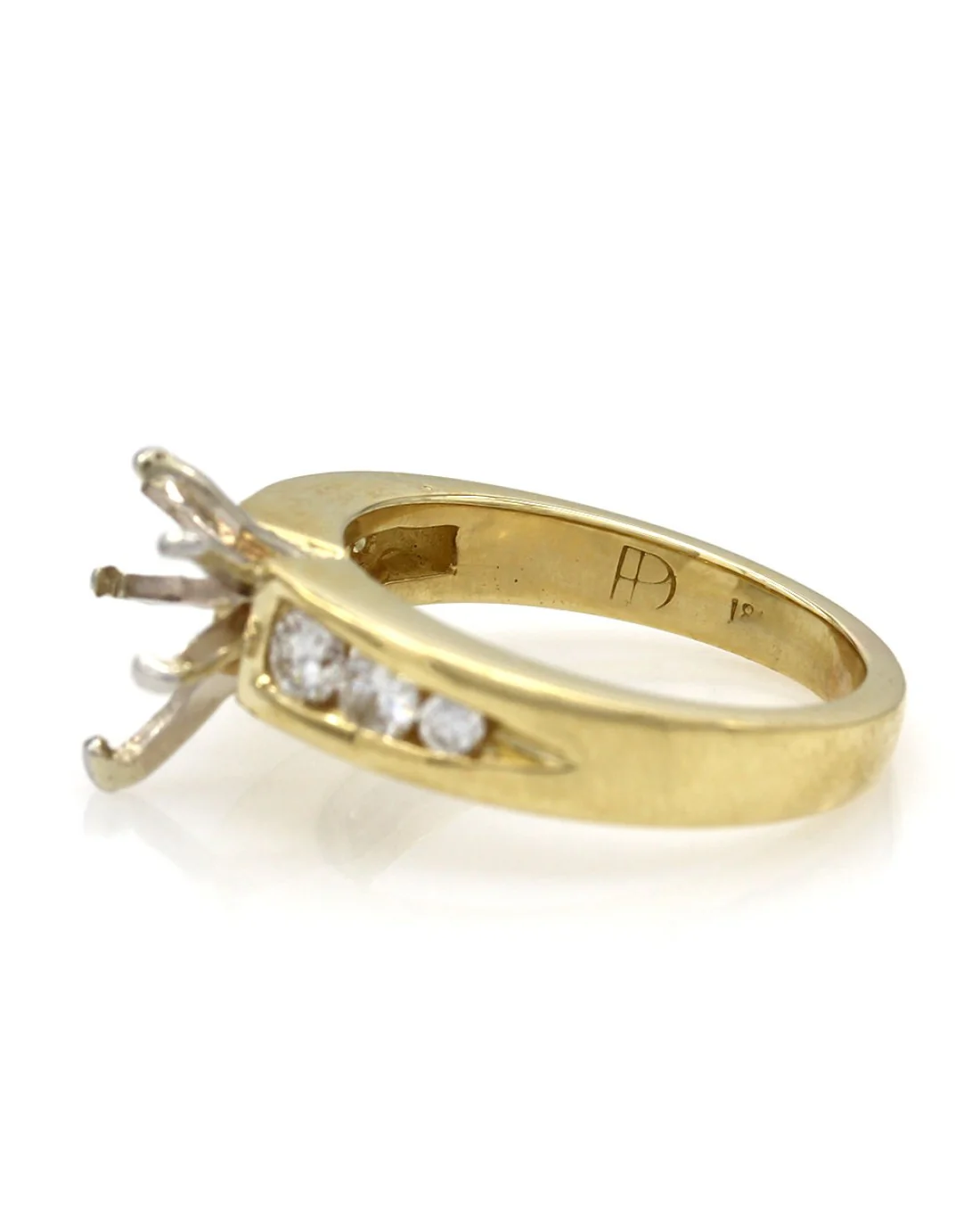 Channel Set Diamond Mounting in Gold - Image 3