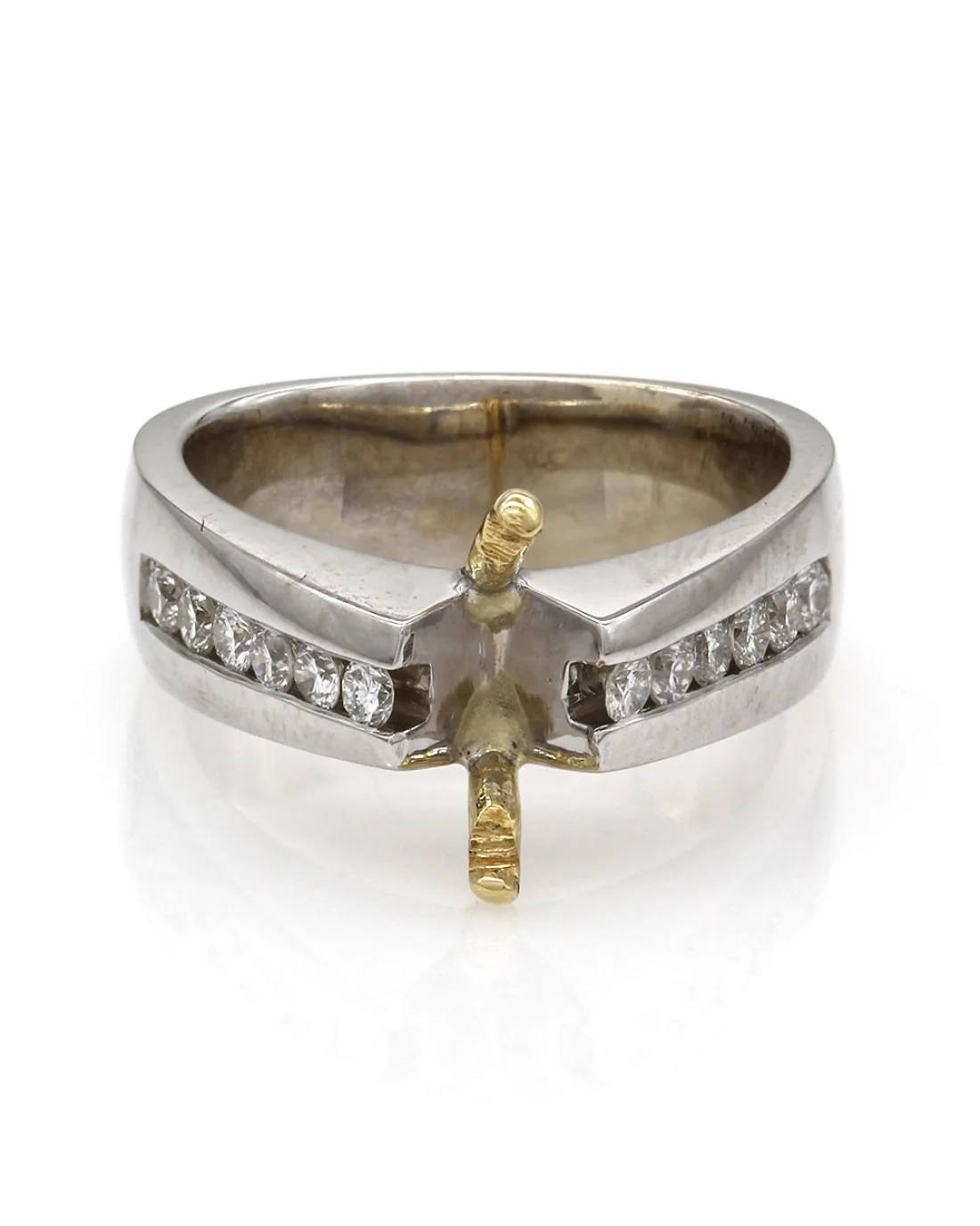 Channel Set Diamond Mounting in Gold - Image 2