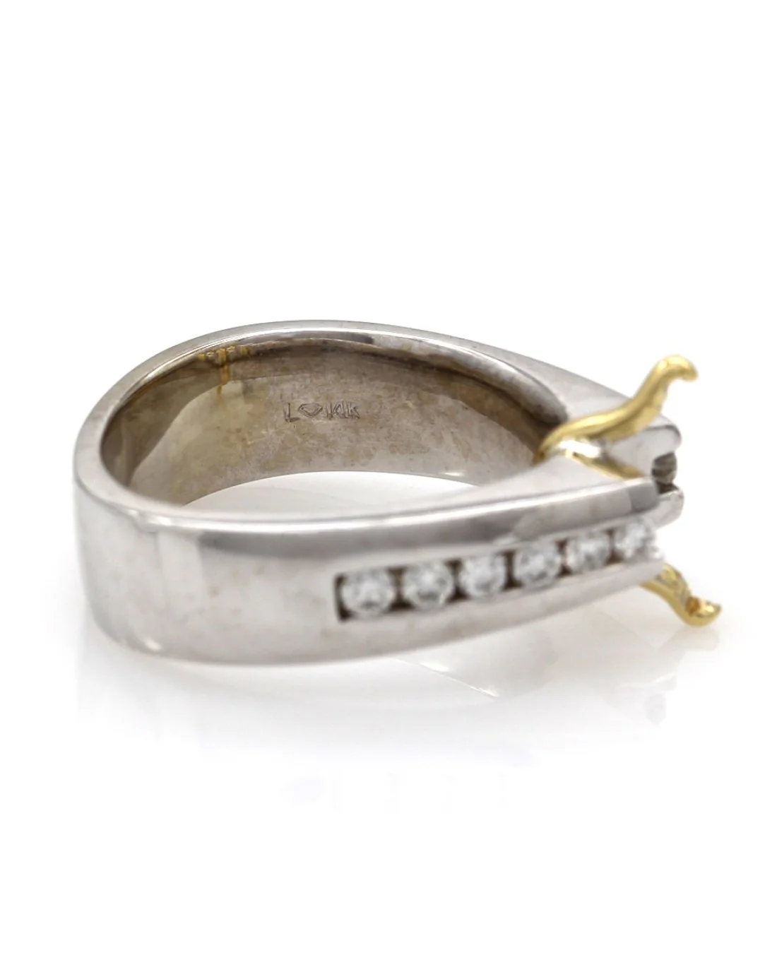 Channel Set Diamond Mounting in Gold - Image 3
