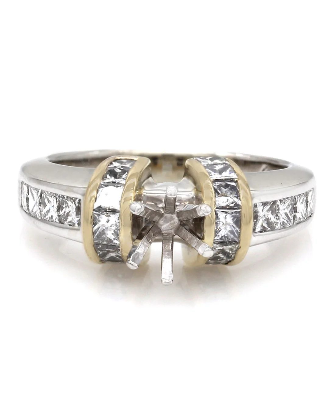 Channel Set Diamond Mounting in Two-Tone Gold - Image 2