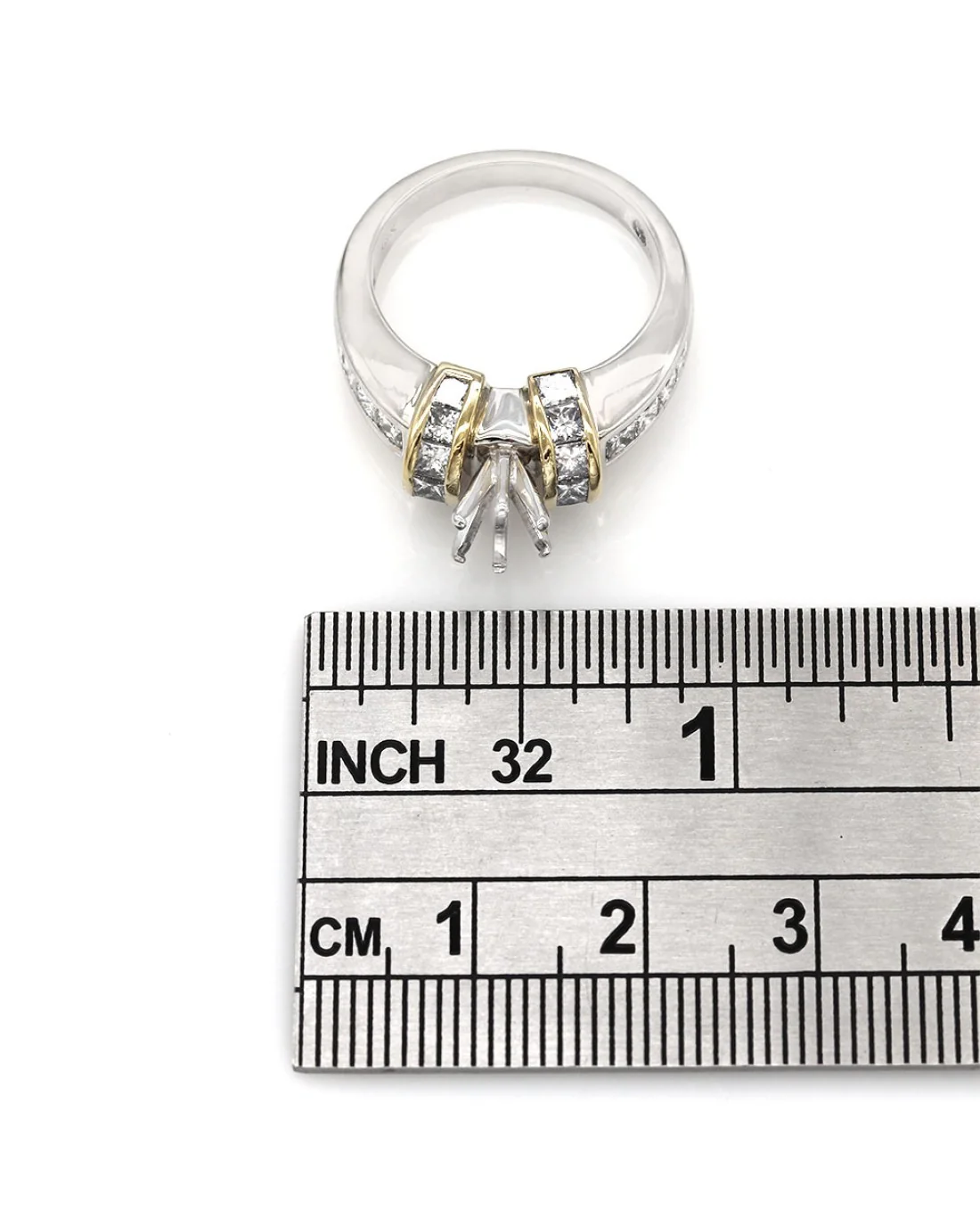 Channel Set Diamond Mounting in Two-Tone Gold - Image 3