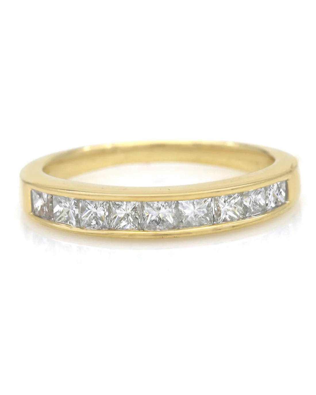 Channel Set Diamond Tapered Band in Yellow Gold - Image 2