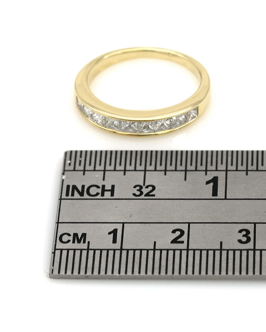 Channel Set Diamond Tapered Band in Yellow Gold - Image 3