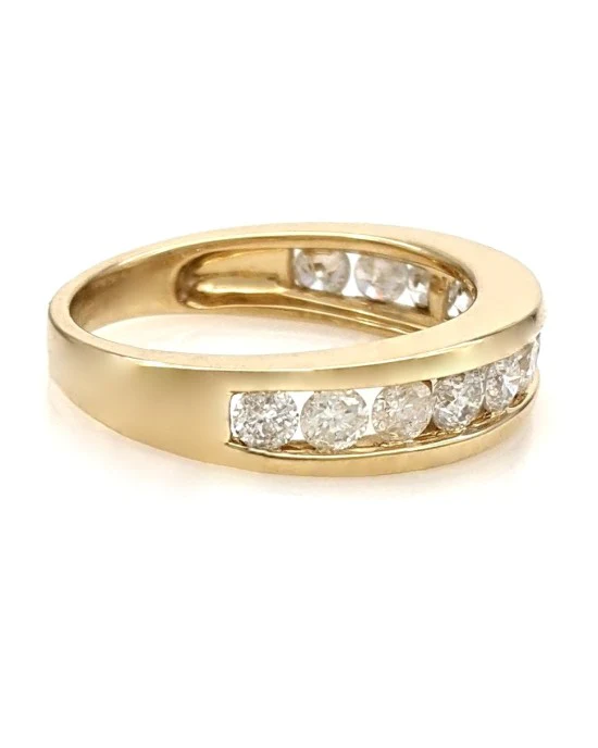 Channel Set Diamond Tapered Ring in Gold - Image 2