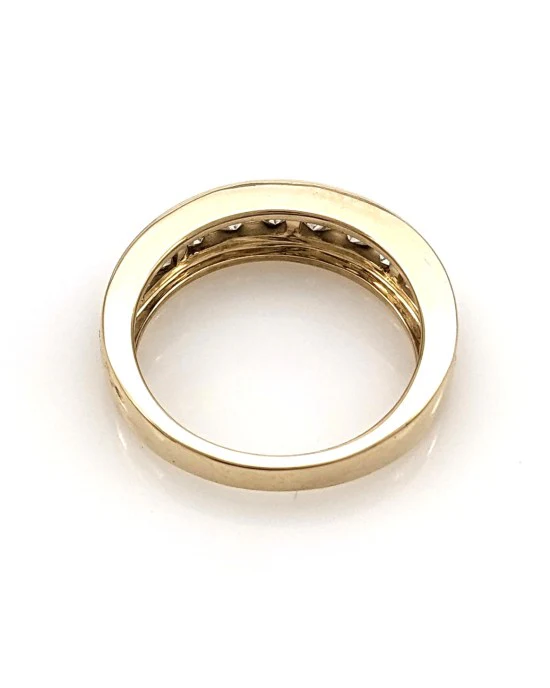 Channel Set Diamond Tapered Ring in Gold - Image 3