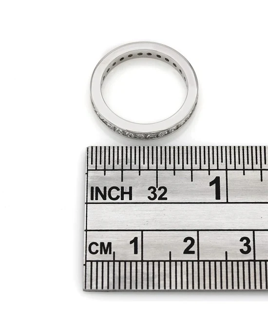 Channel Set Princess Diamond Eternity Band in High Polish Platinum - Image 3