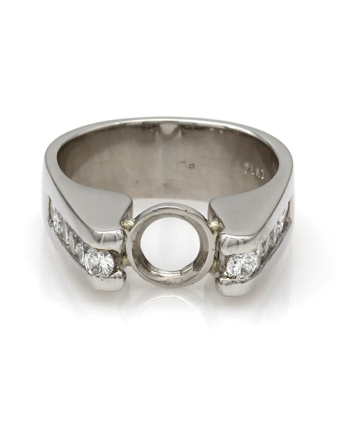 Channel Set Round Diamond Tension Like Mounting in Platinum - Image 2