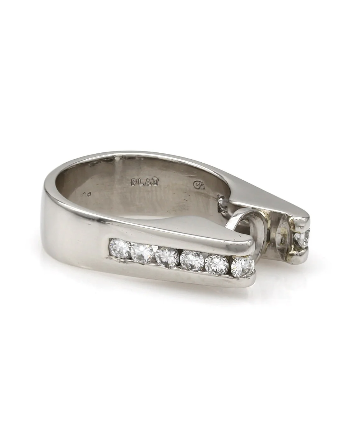 Channel Set Round Diamond Tension Like Mounting in Platinum - Image 3