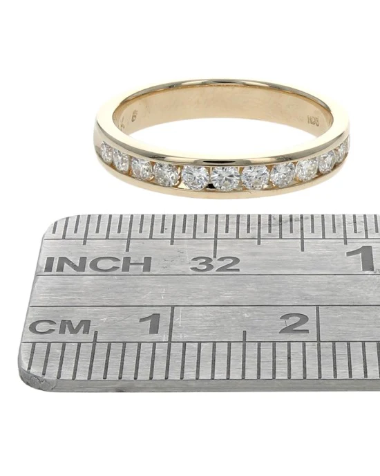 Channel Set Diamond Band in Yellow Gold - Image 3