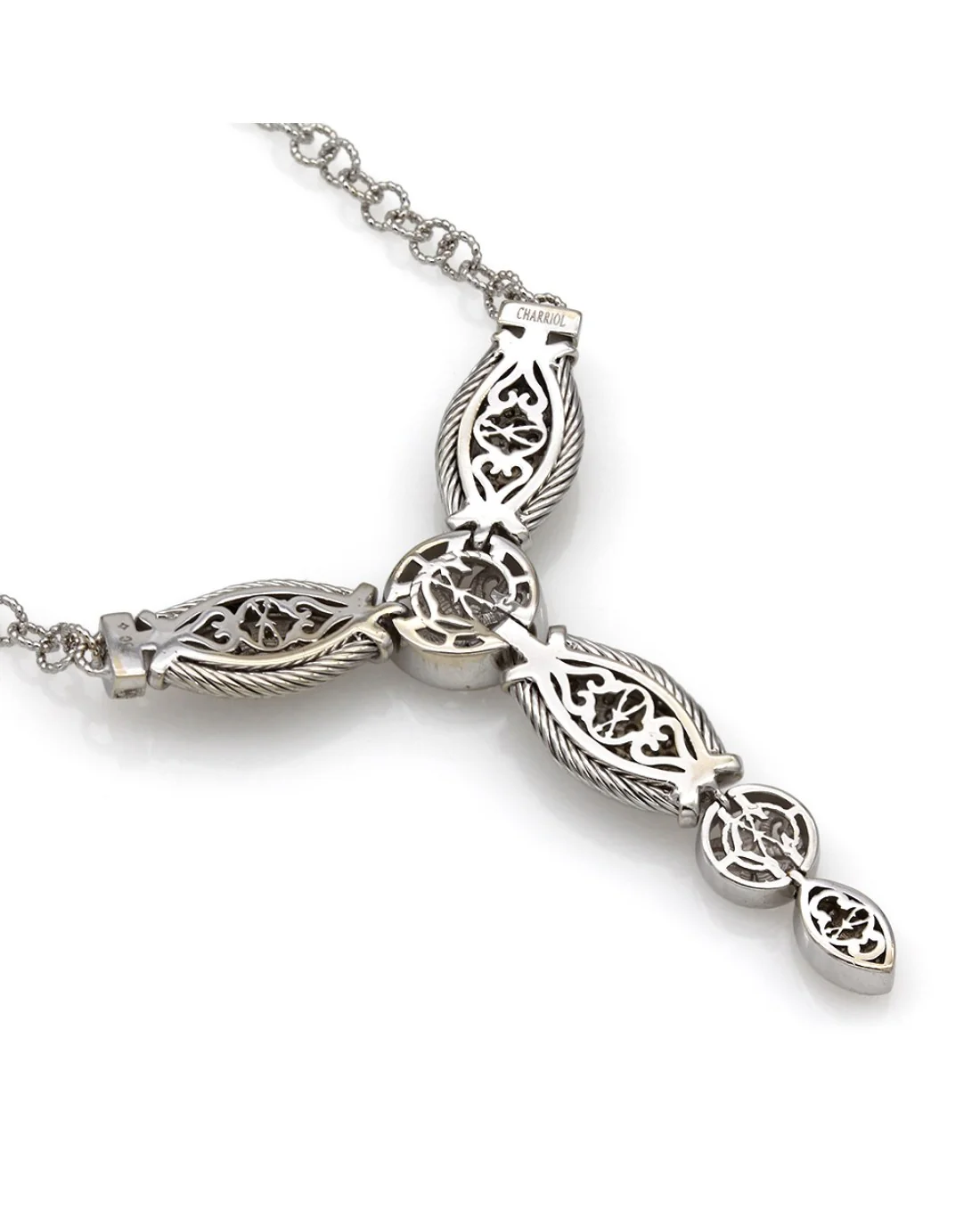 Charriol Diamond Pave Y Drop Necklace - Image 2