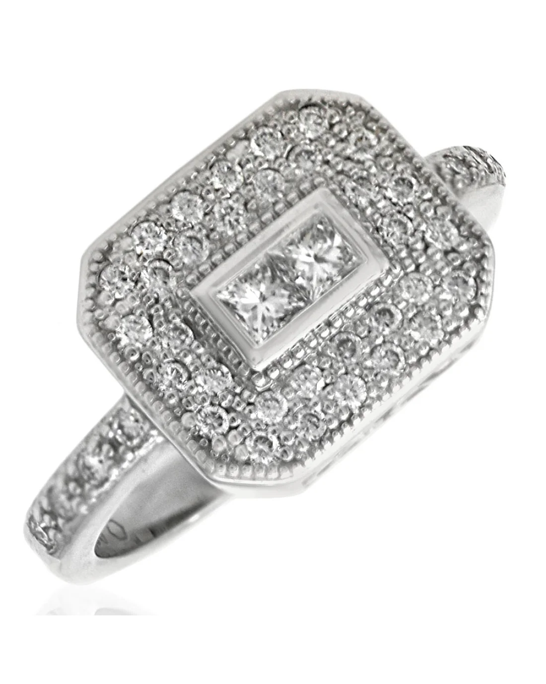 Charriol Princess and Round Diamond Octagon Shape Ring