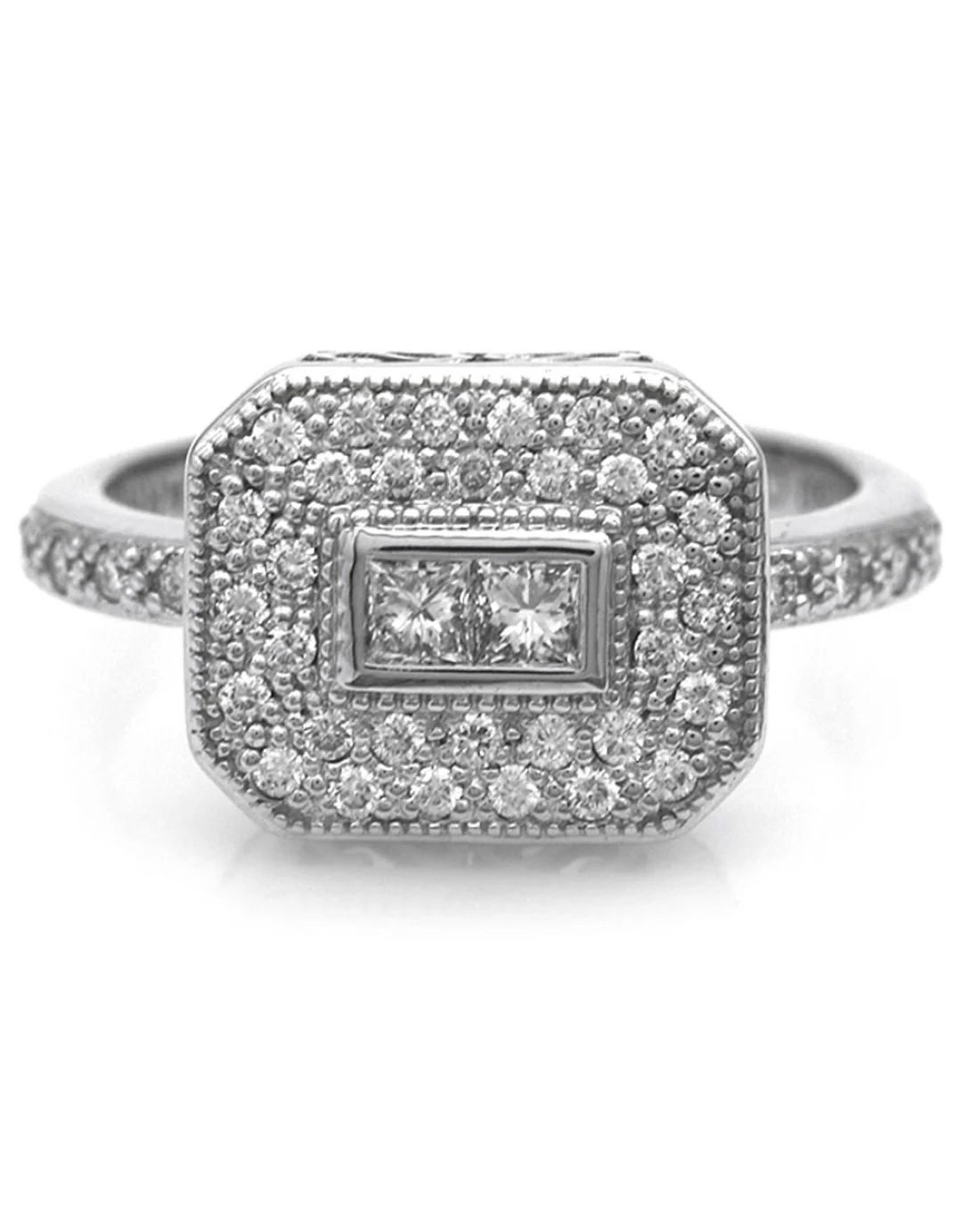 Charriol Princess and Round Diamond Octagon Shape Ring - Image 2