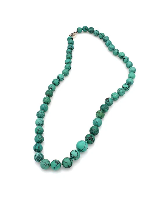 Chinese Turquoise Bead Necklace - Image 2