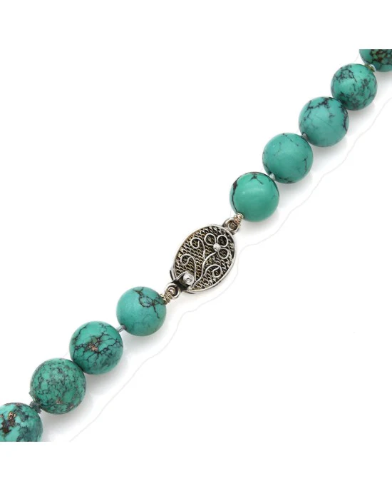 Chinese Turquoise Bead Necklace - Image 3