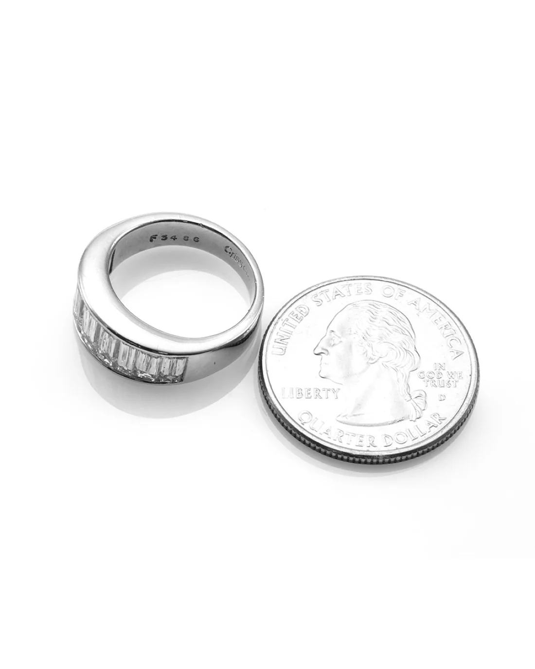 Christopher Designs Crisscut Diamond Band/ Ring in Platinum - Image 4