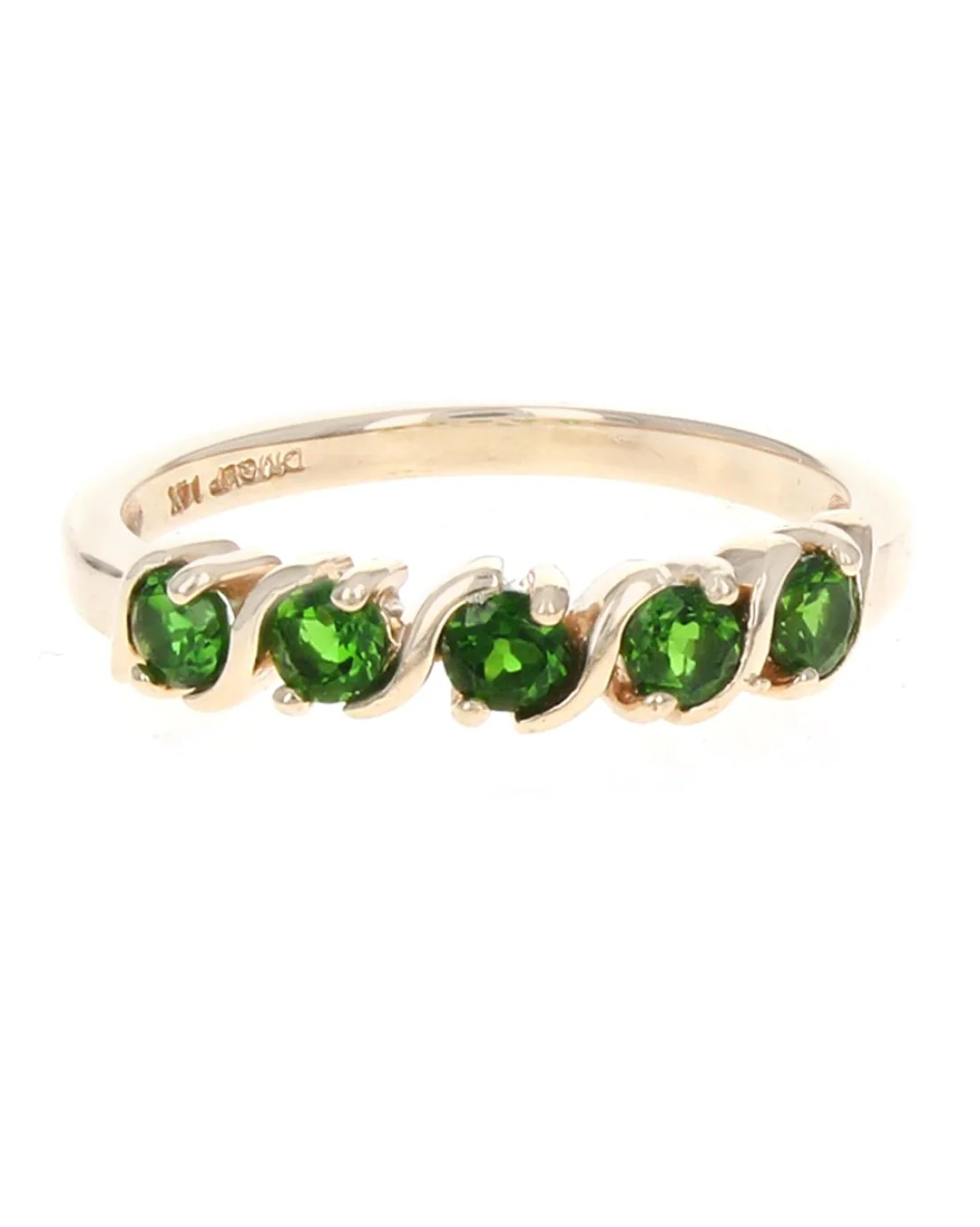 Chrome Diopside S Band Ring in Gold - Image 2