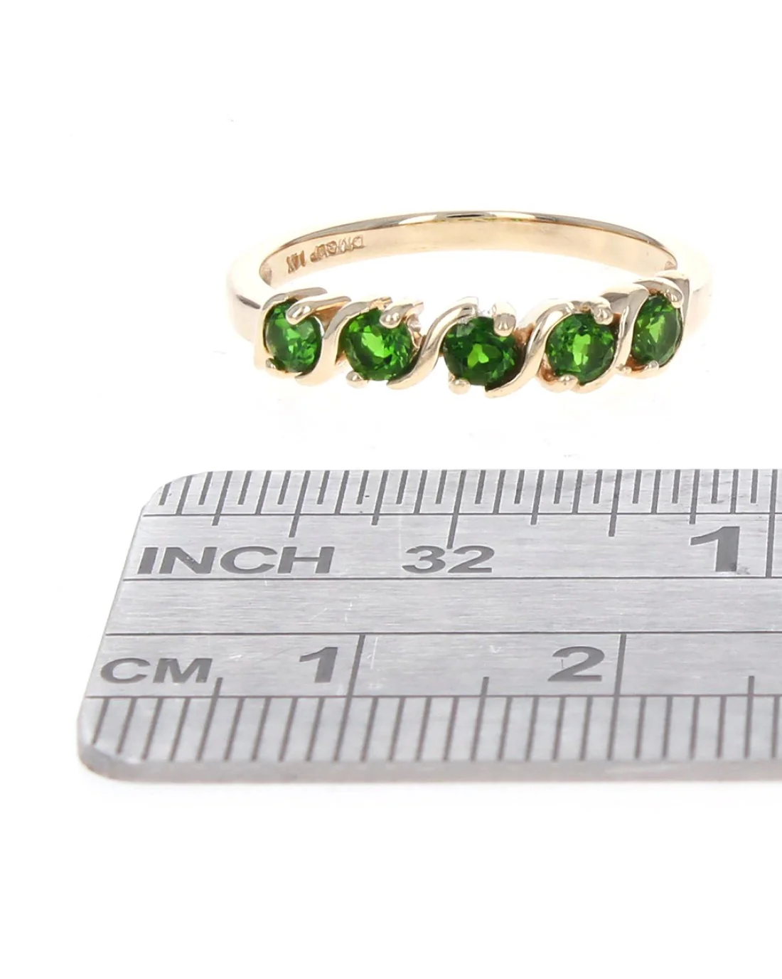 Chrome Diopside S Band Ring in Gold - Image 3
