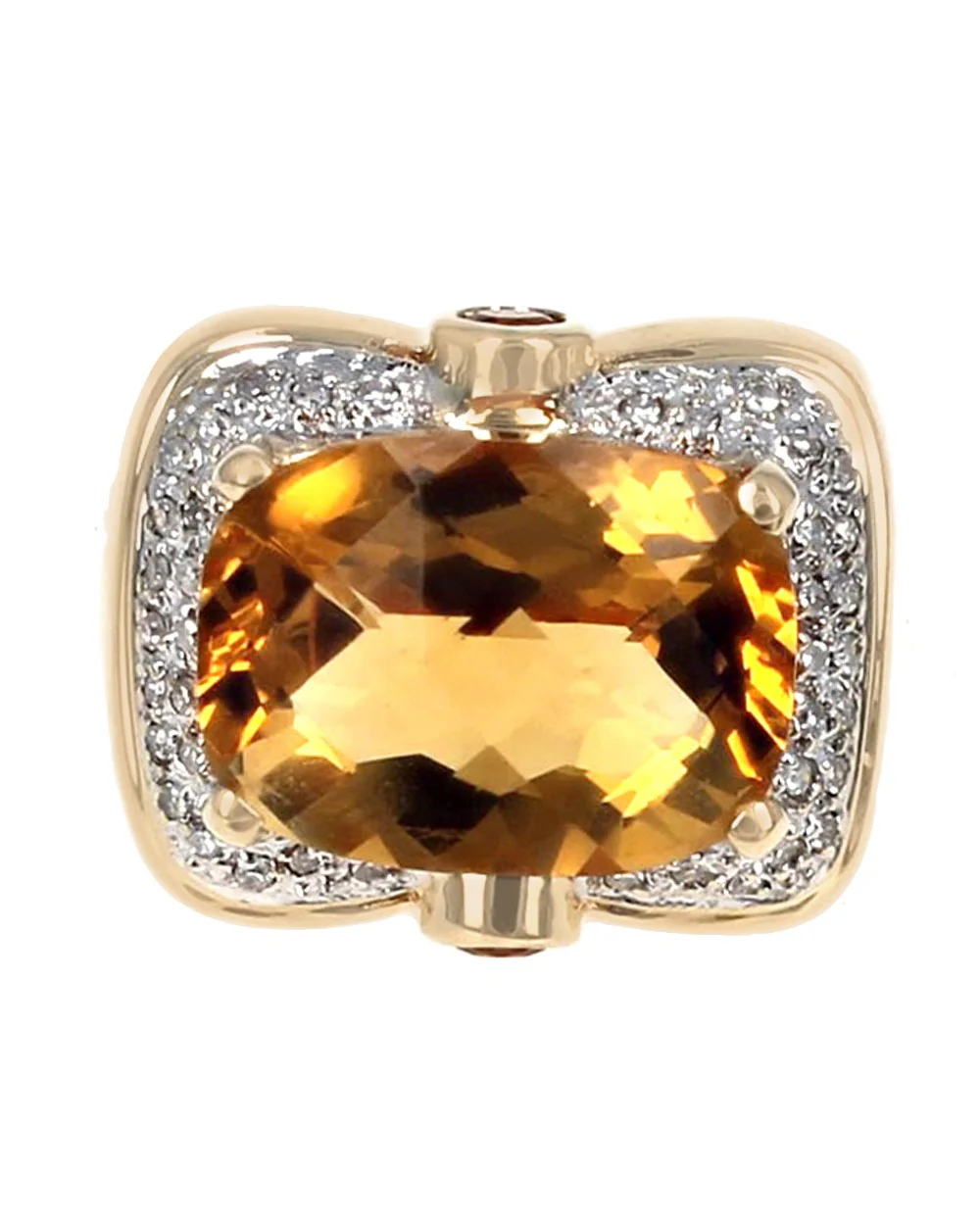 Citrine and Diamond Fashion Ring in Yellow Gold - Image 2