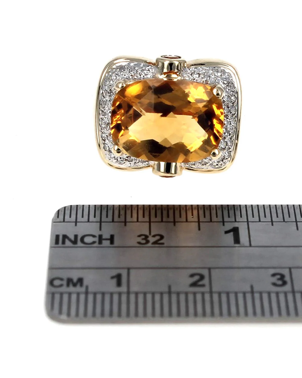 Citrine and Diamond Fashion Ring in Yellow Gold - Image 3